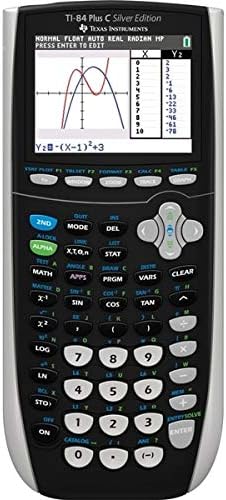 Texas Instruments TI-84 Plus C Silver Edition Graphing Calculator, Black (Renewed)