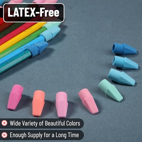 Mr. Pen- Pencil Erasers Toppers, 480 Pack, Colorful, Latex Free, No Smudge