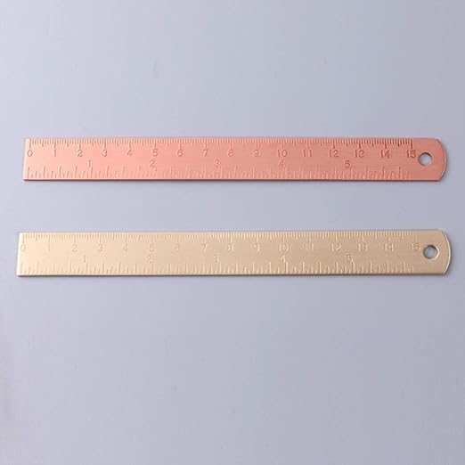Rose Gold Ruler, Metal Drawing Ruler, Brass Straight, Unisex Learning Measuring Bookmark Stationery for School Office Math Geometry Gift Drafting Tools and Drafting Kits