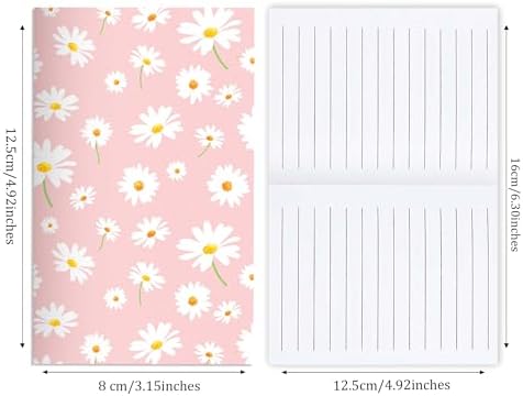 24 Pieces Boho Daisy Themed Mini Notebooks Bulk 12 Distinct Groovy Hippie Retro Designs Lined Inner Pages Small Pocket Top Bound Notepads for Boho Daisy Flower Themed Birthday Party Favors Classroom