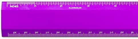 Alumicolor Aluminum Desk Ruler, 12IN, Purple