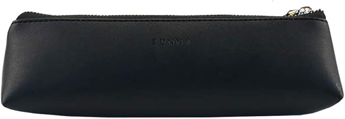 Doraking Pencil Bag Pen Case Cosmetic Makeup Bag Pen Pencil Stationery Pouch Bag Case/PU Leather Small Pencil Pouch Students Stationery Pouch Zipper Bag for Pens, Pencils, Markers (Black)