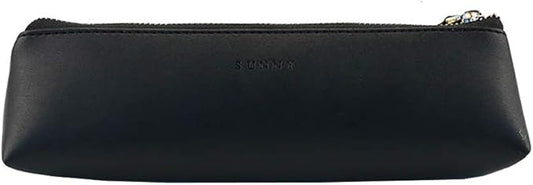 Doraking Pencil Bag Pen Case Cosmetic Makeup Bag Pen Pencil Stationery Pouch Bag Case/PU Leather Small Pencil Pouch Students Stationery Pouch Zipper Bag for Pens, Pencils, Markers (Black)