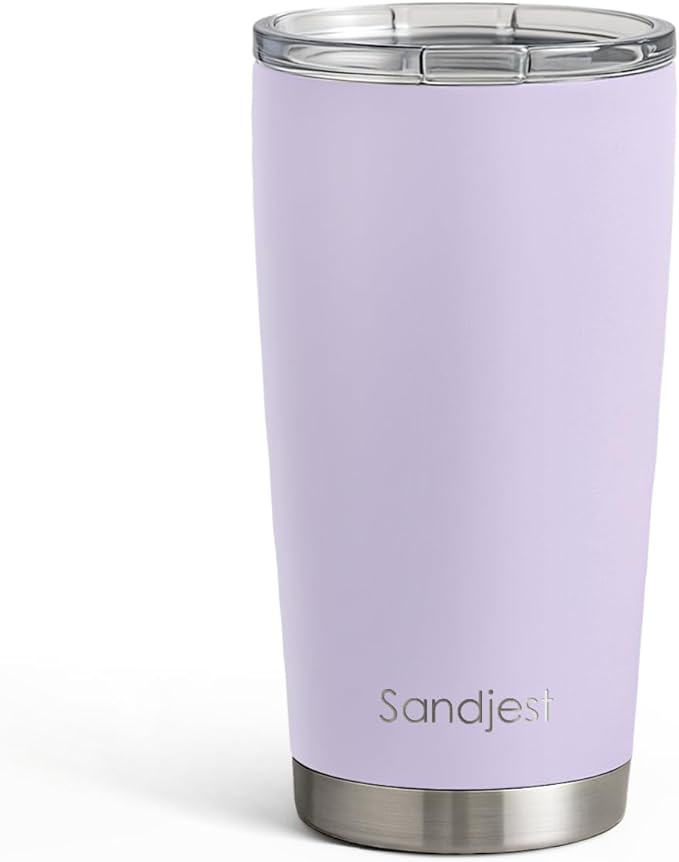 SANDJEST Purple Tumbler 20oz Stainless Steel Double Wall Vacuum Insulated, Travel Coffee Cup, Gifts for Men Women Birthday Christmas