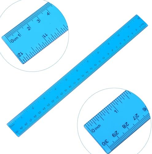 8pcs Color Transparent Ruler Plastic Rulers,Ruler 12 Inch with Inch and Metric Graduations,Suitable for Engineering Drawings and Offices Family.