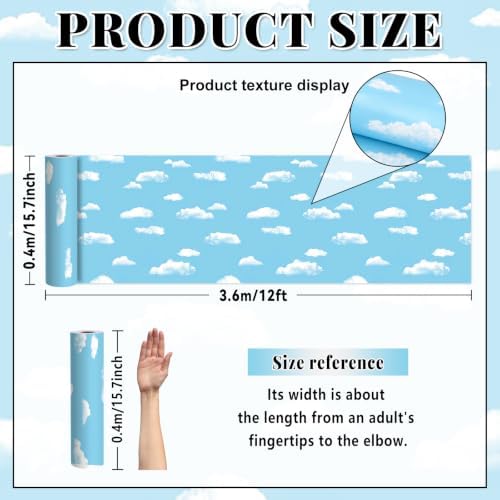 Blue Sky Cloud Bulletin Board Roll Non-Woven Fabric Poster 15.7" x20ft