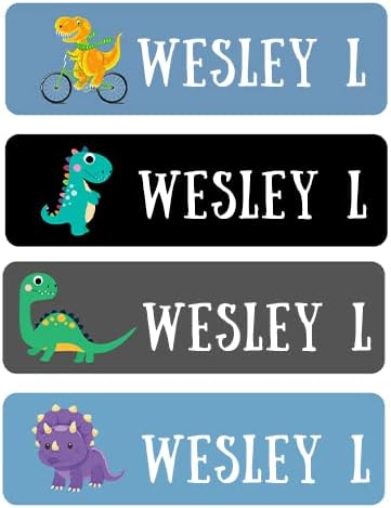 128 Custom Waterproof Dishwasher Safe Kid Name Labels for Daycare, School Supply, Baby Bottles, Lunch Boxes and Cups, Travel. Cute Personalized Design Name Stickers (Pattern 6)