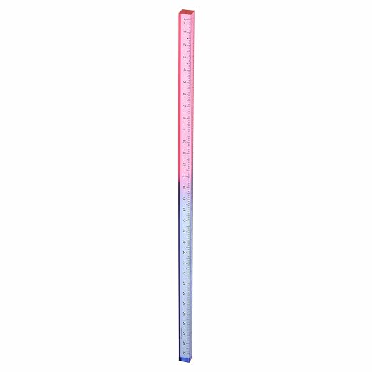 HARFINGTON Acrylic Clear Straight Rulers 30cm Metric Transparent Gradient Three-Dimensional Plastic Ruler Square Cube Measuring Tool for Classroom Office, Blue-Pink