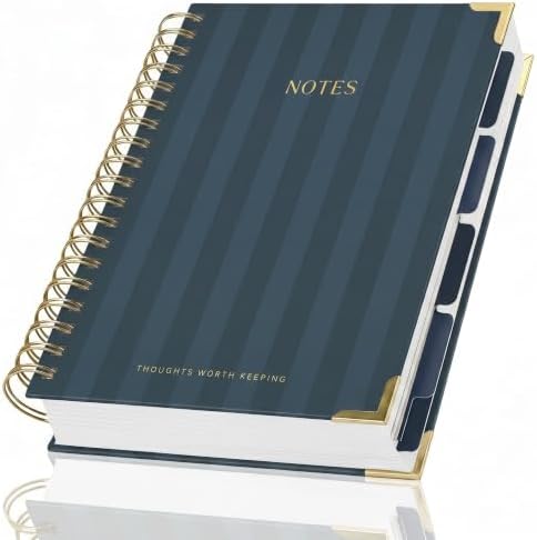 Aesthetic Thick Spiral Notebook With Tabs - Journal For Women Size B5