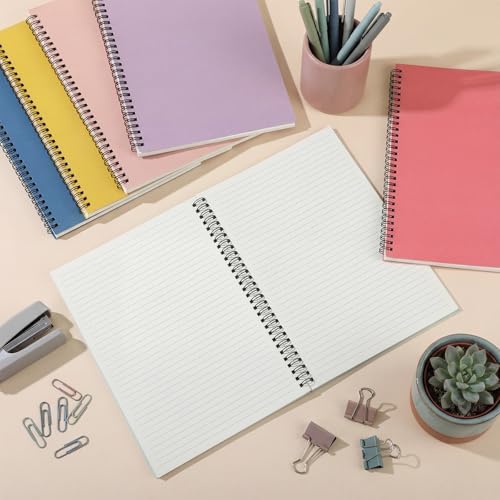 Fuutreo 6 Pack Spiral Notebook 10.5x7.45 Notebook,Playful,Bright