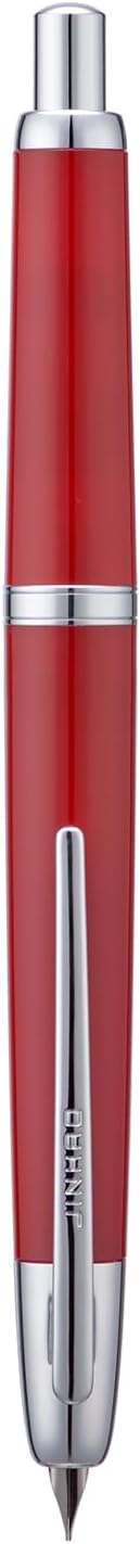 Jinhao 20 Press Fountain Pen, Palace Red Retractable Extra Fine Nib with Ink Converter Set (Silver Clip)
