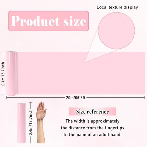 Pink Bulletin Board Roll Non-Woven Fabric Poster 15.7" x65.6ft