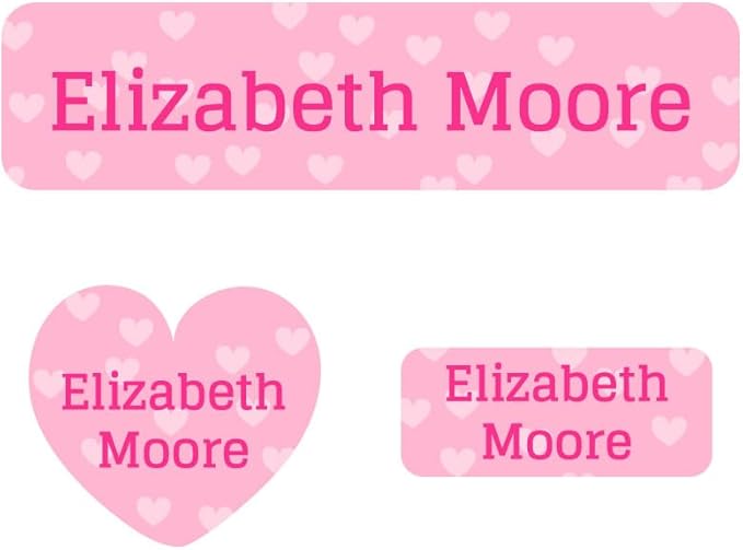 Name Bubbles - Kids Custom Name Labels for Daycare, School, Camp (102 Labels) - Personalized Waterproof Name Stickers for Clothes Tags, Lunch Boxes, Water Bottles, & School Supplies (Sweetheart)