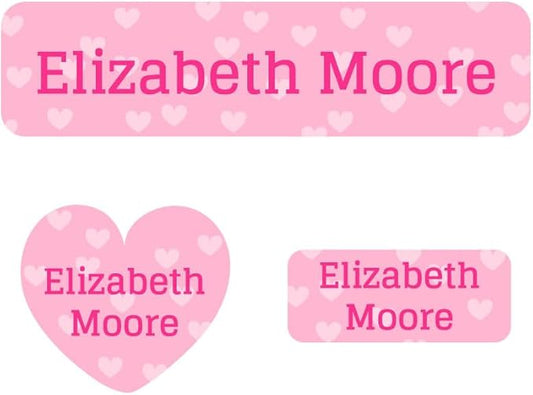 Name Bubbles - Kids Custom Name Labels for Daycare, School, Camp (144 Labels) - Personalized Waterproof Name Stickers for Clothes Tags, Lunch Boxes, Water Bottles, & School Supplies (Sweetheart)