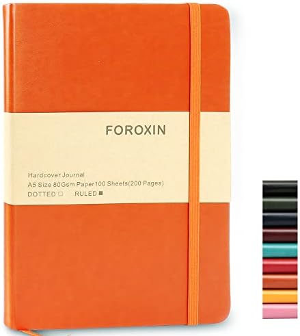 Journal notebook (A5-Lined,Orange Color),192 Pages, Medium 5.7X8.3 inches - 80 gsm Thick Paper, Hardcover