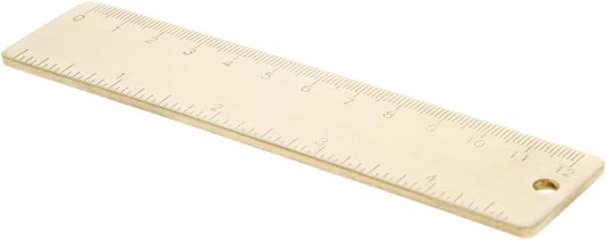 Utoolmart Brass Straight Ruler, 12cm / 4.7-inch Double-Sided Scale Ruler, Measuring Tool for Engineering Office Architect and Drawing 1 Pcs