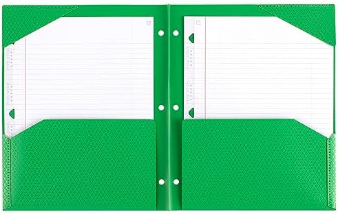 Five Star DuraShield Antimicrobial 2 Pocket Stay-Put Plastic Folders, 4 Pack, Holds 11" x 8-1/2", Color May Vary (330010)