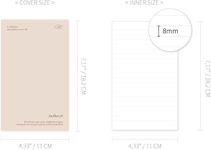 Monolike Archive 247 Solid PVC Handy Notebook, Beige - Exposed Binding, PVC cover, Academic, Journal, Diary, 160pages