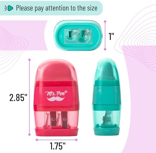 Mr. Pen- Pencil Sharpener & Eraser, 4 Pack