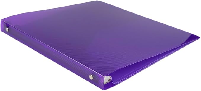 JAM PAPER Plastic 0.5 inch Binder - Purple 3 Ring Binder - Sold Individually