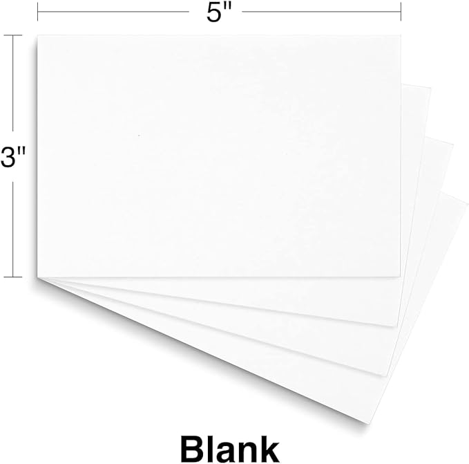 Staples Index Cards, 3" x 5", Blank, White, 300 Pack – Unruled Cards for Flashcards, Study Notes & Organization