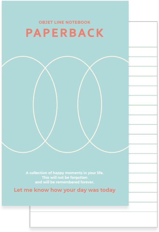 Monolike Objet Paperback Line Notebook - 01. Mint_Design note, Mini note, Simple note, Notebook, 192 Pages, 4.13x6.69