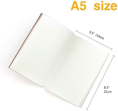 Coopay 12 Pack Journal Notebooks Kraft Brown Cover Dot Grid Bullet Notebooks for Travelers Office Home School Business, A5 Size - 8.3 x 5.5 Inches, 60 Pages
