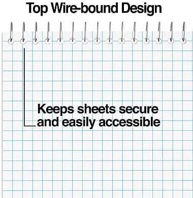 STAPLES Steno Pads, 6” x 9”, Graph Ruled, Cardstock Cover, 80 Sheets/Pad, 6‑Pack