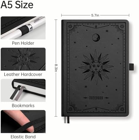 EMSHOI Blank Journal Notebook, 192 Pages, A5 Size (5.7'' x 8.3'')
