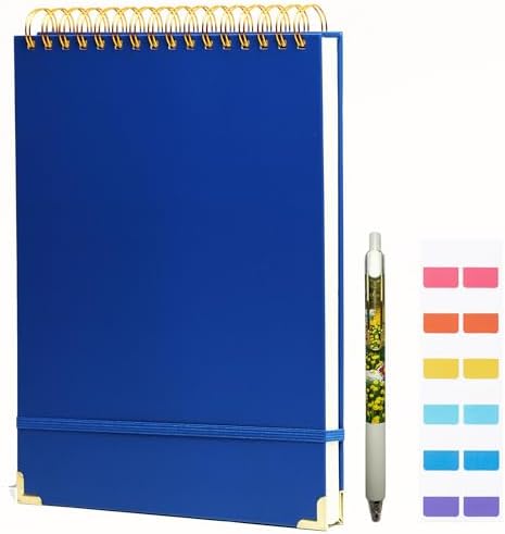 Top Spiral Notebook 8.5x11 Steno Notebook 240 Pages Top Bound Spiral Notebook College Ruled Left Handed Notebook Thick Superhard Cover Inner Pocket,Back to School Supplies Work Office Gift Blue