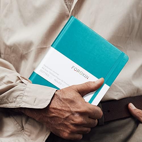 Blank Journal Notebook, (Turquoise), 160 Pages, Medium 8.3x5.7 inches - 100 gsm Thick Paper, Hardcover