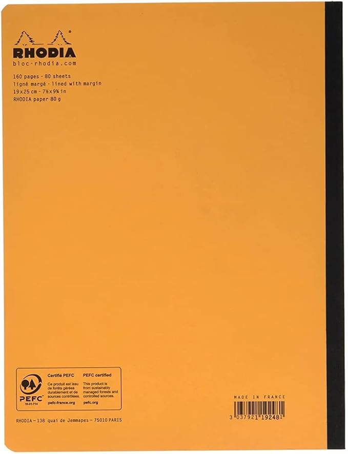 Rhodia Classic Composition Book, B5, Lined, 80 Sheets - Orange (119248C)