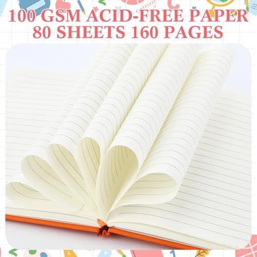 Laumoi 7 Pack Hardcover Lined Journal Notebooks Bulk,Fashion Color,A5