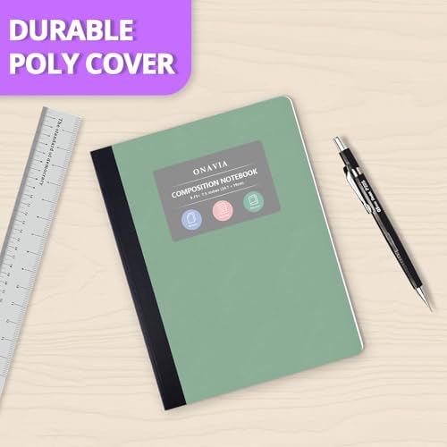 ONAVIA Pink Plastic Composition Notebook Wide Ruled Bulk, 160 Pages