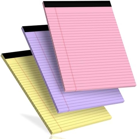 3pcs Legal Pads 8.5 x 11 Note Pads, Colored Legal Notepads 8.5 x 11