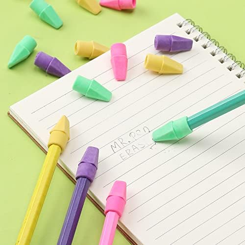 Mr. Pen- Pencil Top Erasers, 480 Pack, Latex-Free, No-Smudge | Cap Pencil Erasers for Precise Erasing, Kids, Teachers, Studying Supplies, Vibrant Colors
