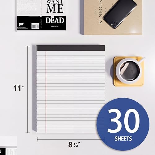 3 Pack Legal Pads 8.5 x 11 White Note Pads 8.5 x 11 Wide Ruled Notepads