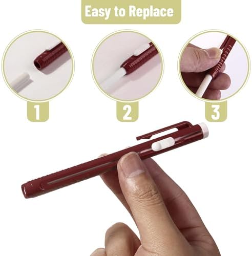Mr. Pen- Retractable Mechanical Eraser Pens, 6 Pack, Earthy Colors | Latex-Free Precision Pencil Erasers for Artists, Students, Drawing, Sketching & Drafting