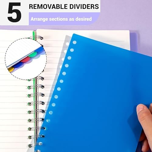 FLYING EAGLE 5 Subject Spiral Notebook with Dividers & Tabs,3 Pack,5x7
