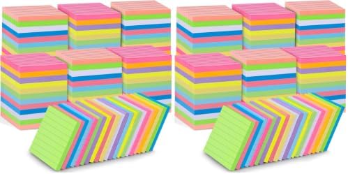 120 Pack Lined Sticky Notes 3x3 Inch 12 Colors Colorful Memo Pads Bulk
