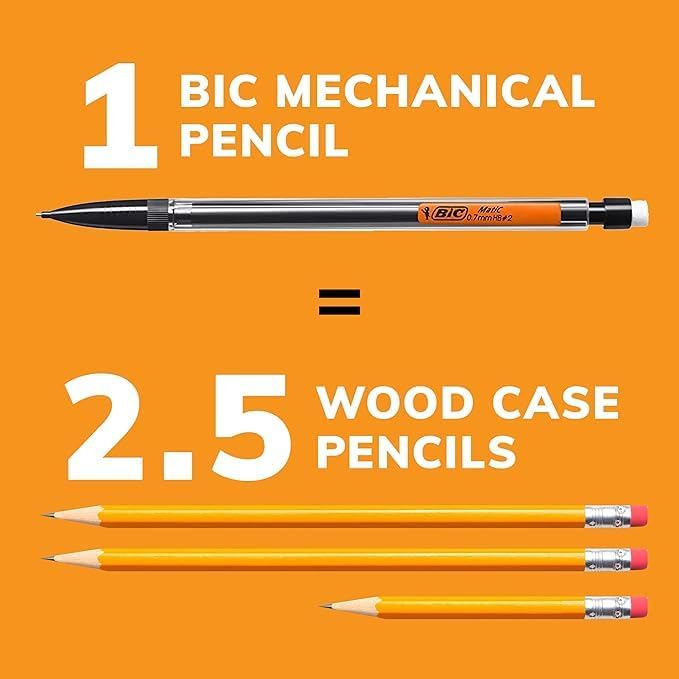 BIC Xtra Smooth Mechanical Pencil with 0.7 mm Medium Point, Refillable and Retractable, 40-Count (Pack of 8)