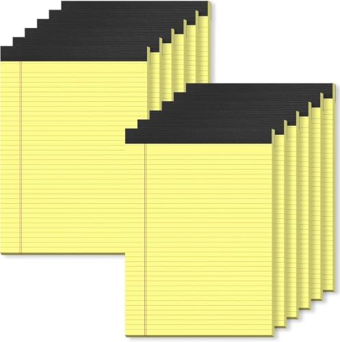 12 Pack Yellow Legal Pads 8.5 x 11 College Ruled Yellow Note Pads 8.5 x 11