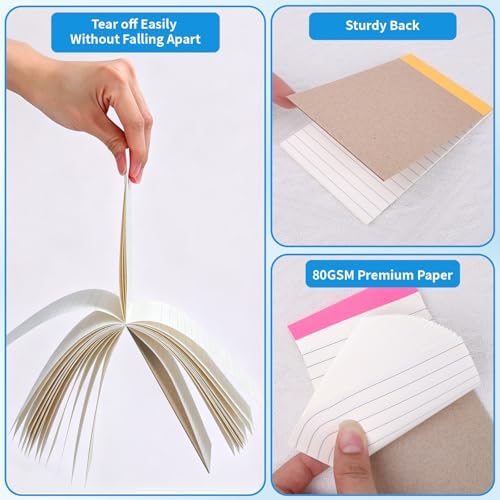 Oleitodh 48 Pack Mini Note Pads 3 x 5 Inch Lined Memo Pads Rainbow Colors