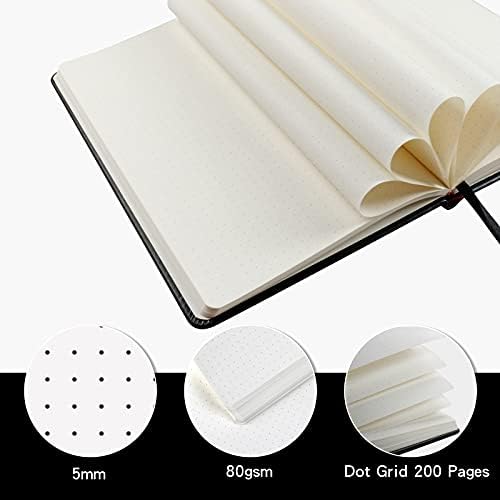 Journal notebook (A5-Dotted, Black Color),192 Pages, Medium 5.7X8.3 inches - 80 gsm Thick Paper, Hardcover