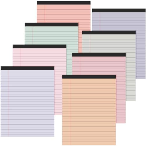 Fuutreo 8 Pcs Legal Pads 8.5 x 11 Colored Note Pads, Sweet Color