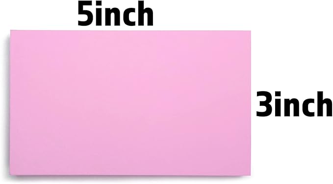 PPAPPAPPIYO 50 Pack 3x5 Colored Index Cards, 180gsm Premium Textured Blank Flash Cards, Heavyweight Cardstock for Study, Recipes, and DIY Crafts (pink)