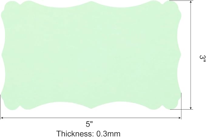 PATIKIL 3"x5" Blank Paper Business Cards, 120 Pack Small Index Flash Cards Words Message Note Card Mini Paper Tags Lace for DIY Gift, Light Green
