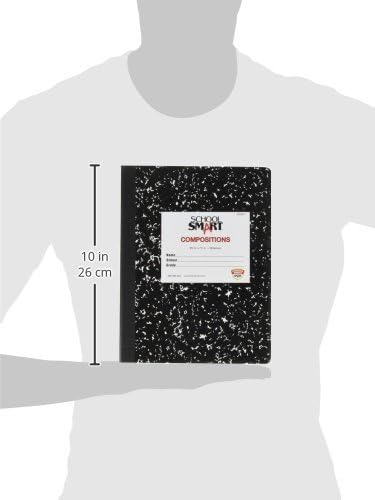School Smart Hard Cover Ruled Composition Book, 60 Sheets, 9-3/4 x 7-1/2 Inches