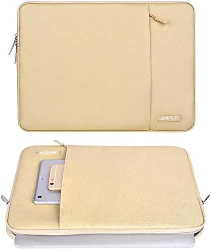 MOSISO Laptop Case 16 inch, 15-15.6 inch Laptop Sleeve Compatible with MacBook Pro 16 M5 M4 M3 M2 M1, HP Acer Dell Lenovo ASUS, Polyester Vertical Computer Sleeve Bag with Pocket, Camel