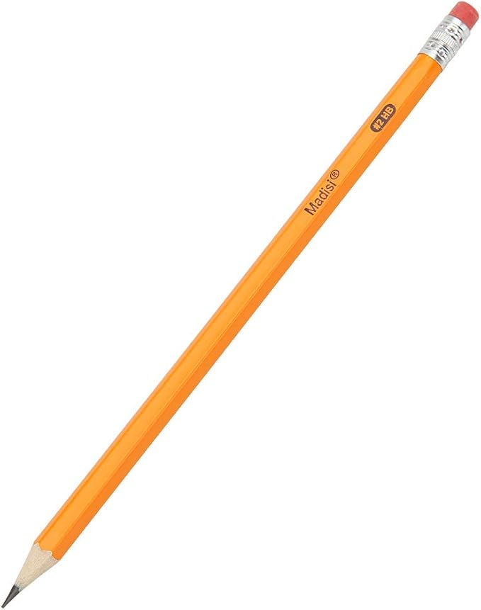 Madisi Wood-Cased #2 HB Pencils Bulk, 192 Count, Pre-sharpened | 16 Packs of 12-Count, Box of Pencil Set, Classroom Supplies, Yellow